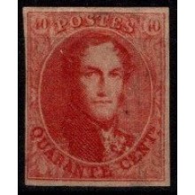 1857-61. Belgien - AFA 9 - Frimærke - Leopold I. - Ustemplet.